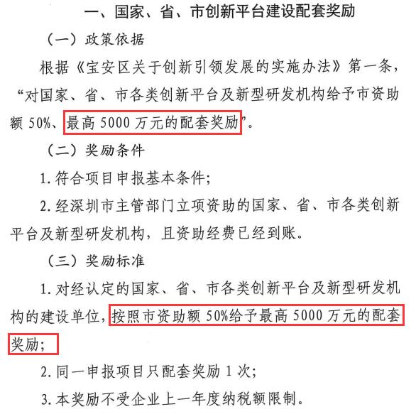 5000萬項目申報獎勵！寶安區(qū)創(chuàng)新平臺及相關(guān)機構(gòu)有福了！